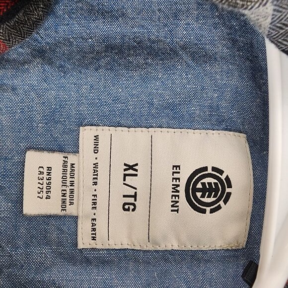 Element Mens XL Plaid Button-Up Flannel Shirt - Picture 6 of 13